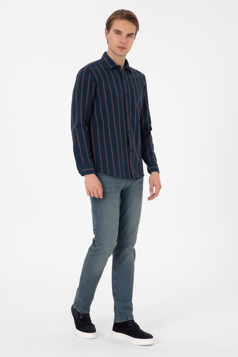 Erkek Lacivert Uzun Kollu Gömlek - 50308398001