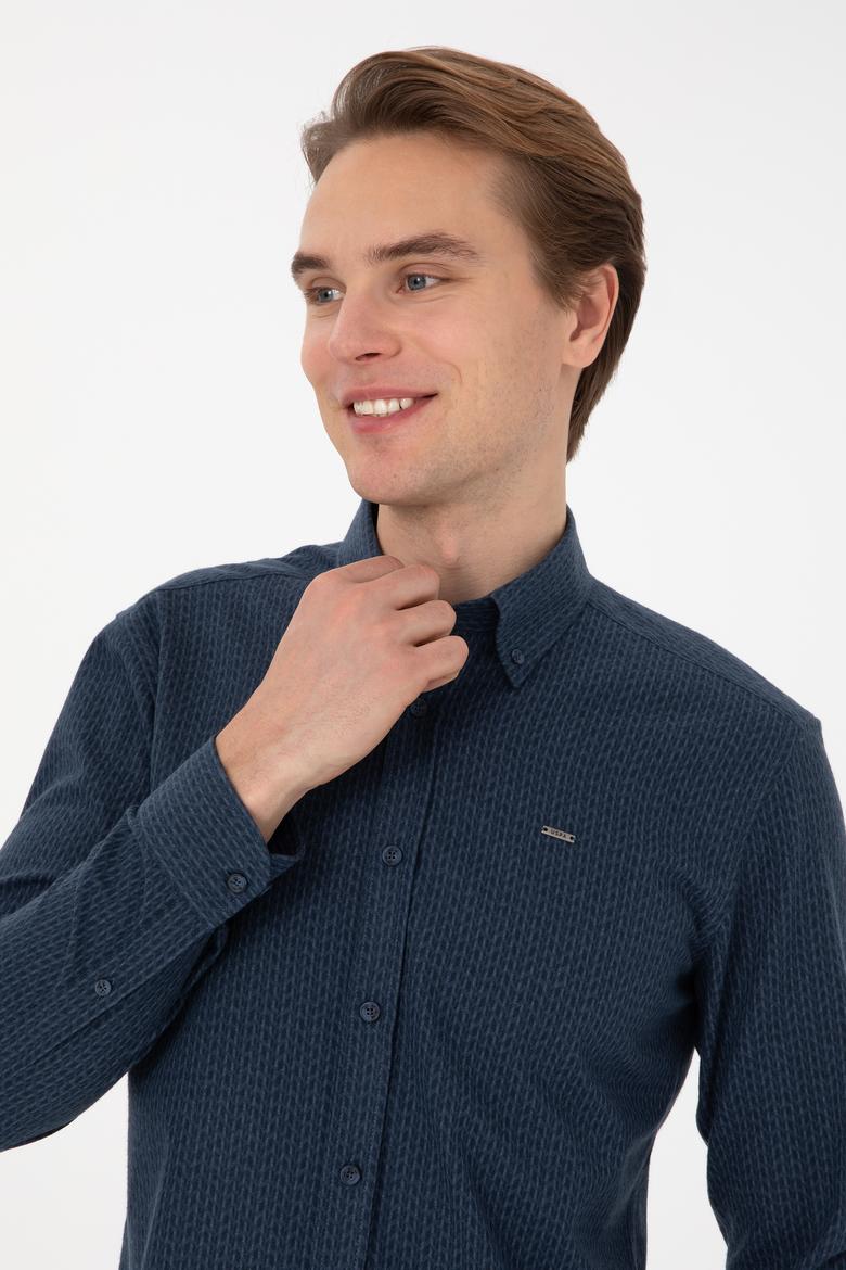 Erkek Açık Lacivert Uzun Kollu Gömlek - 50308244001