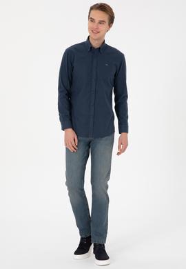 Erkek Açık Lacivert Uzun Kollu Gömlek - 50308244001