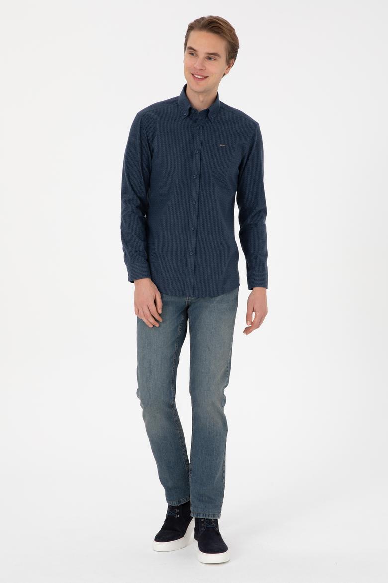 Erkek Açık Lacivert Uzun Kollu Gömlek - 50308244001