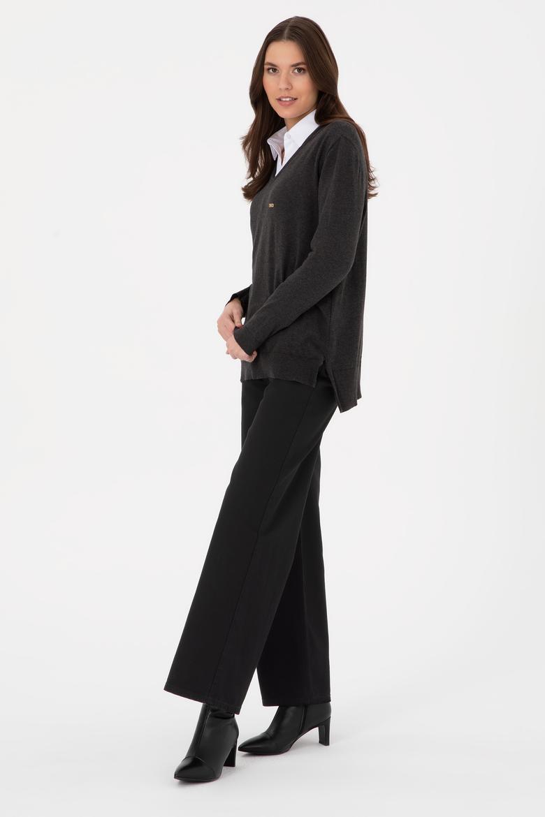 Kadın Antrasit Basic Kazak - 50313598017