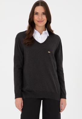 Kadın Antrasit Basic Kazak - 50313598017