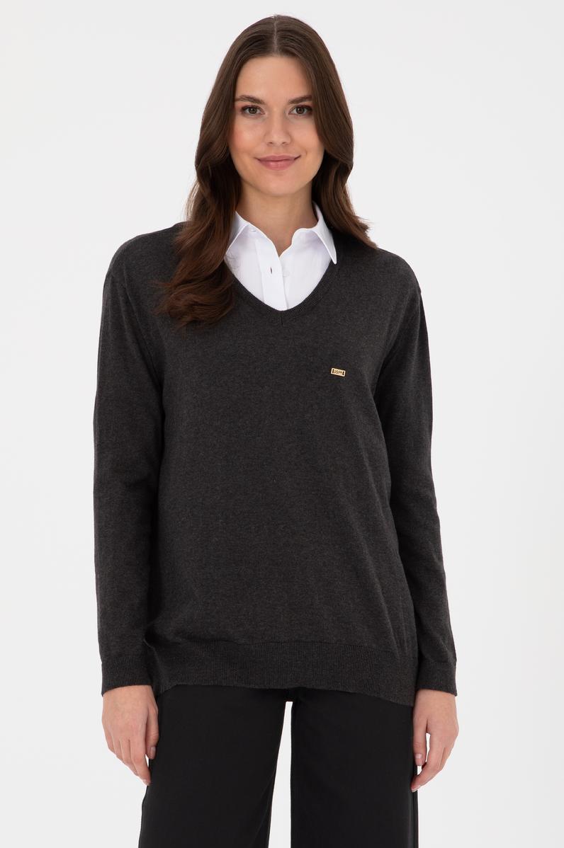 Kadın Antrasit Basic Kazak