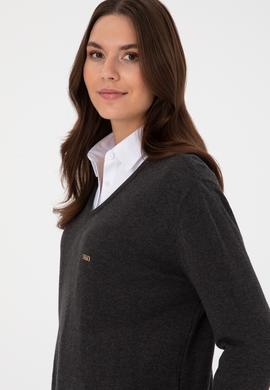 Kadın Antrasit Basic Kazak - 50313598017