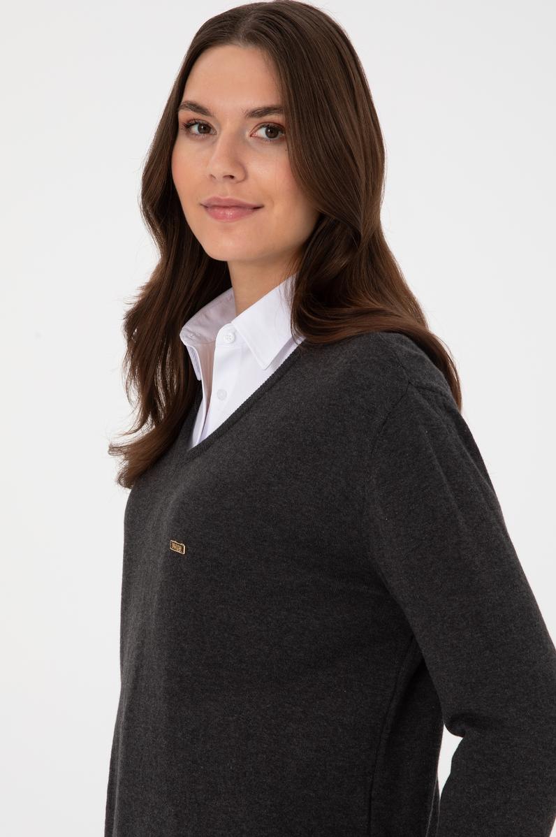 Kadın Antrasit Basic Kazak