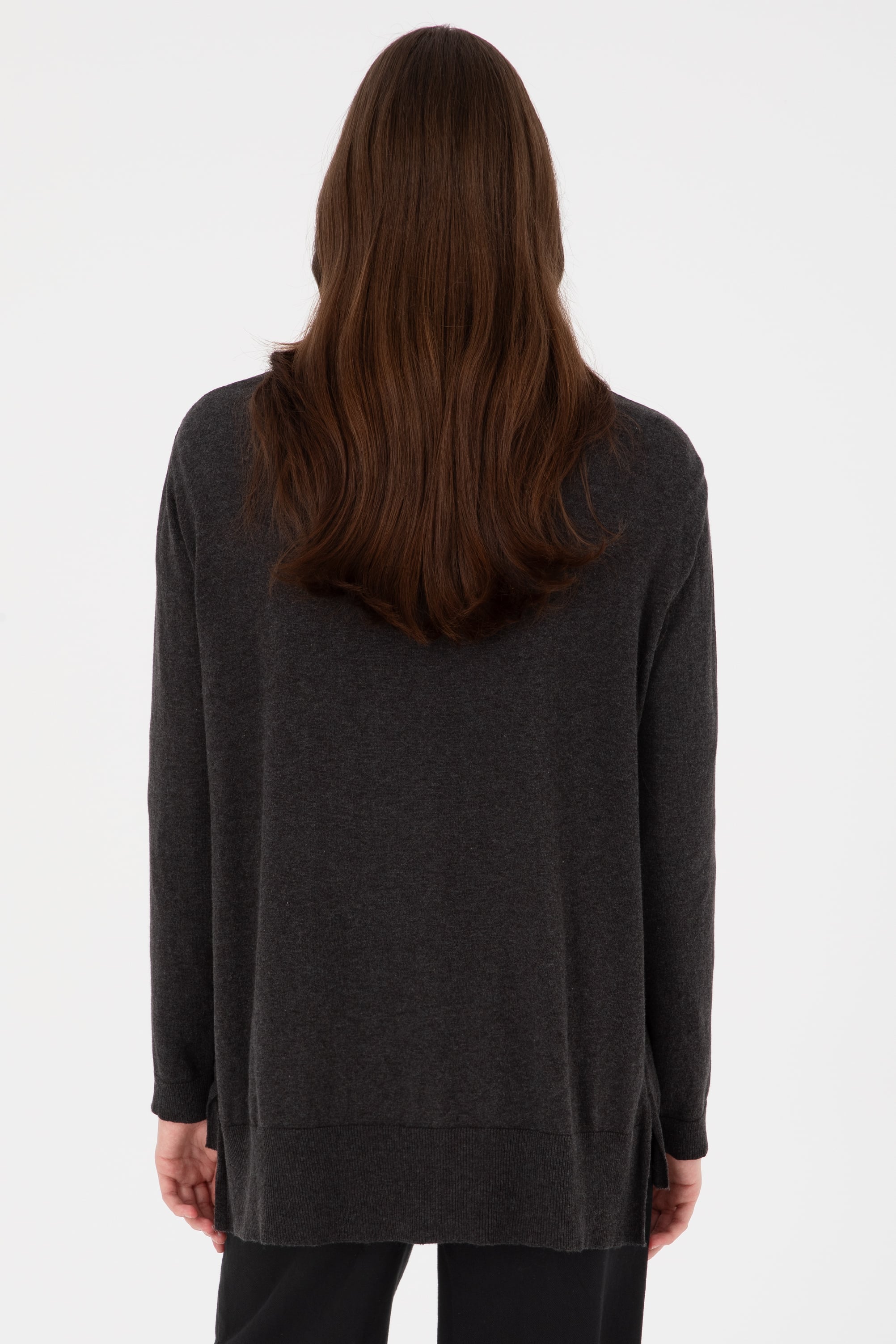 Kadın Antrasit Basic Kazak - 50313598017