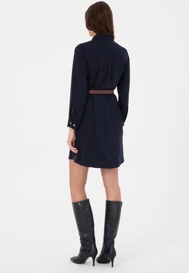 Kadın Lacivert Dokuma Elbise - 50308530028