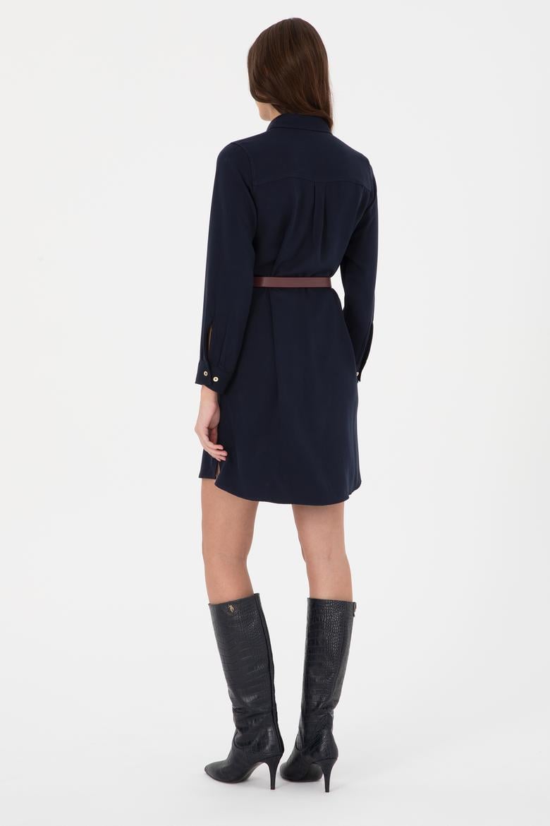 Kadın Lacivert Dokuma Elbise - 50308530028