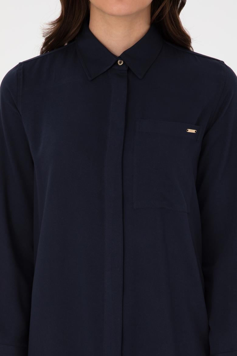 Kadın Lacivert Dokuma Elbise - 50308530028