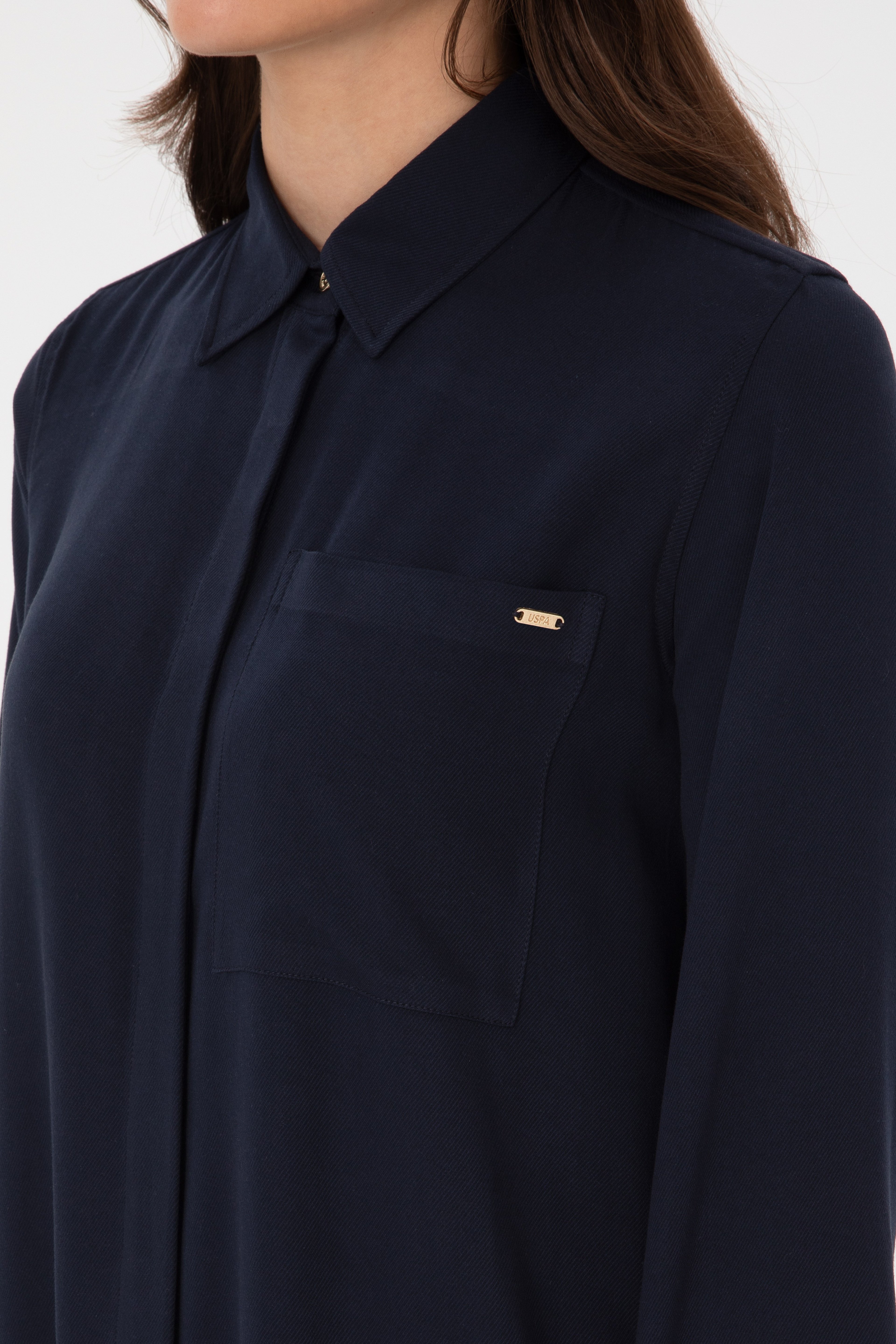 Kadın Lacivert Mini Boy Dokuma Elbise