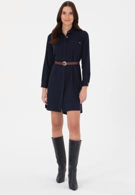 Kadın Lacivert Dokuma Elbise - 50308530028
