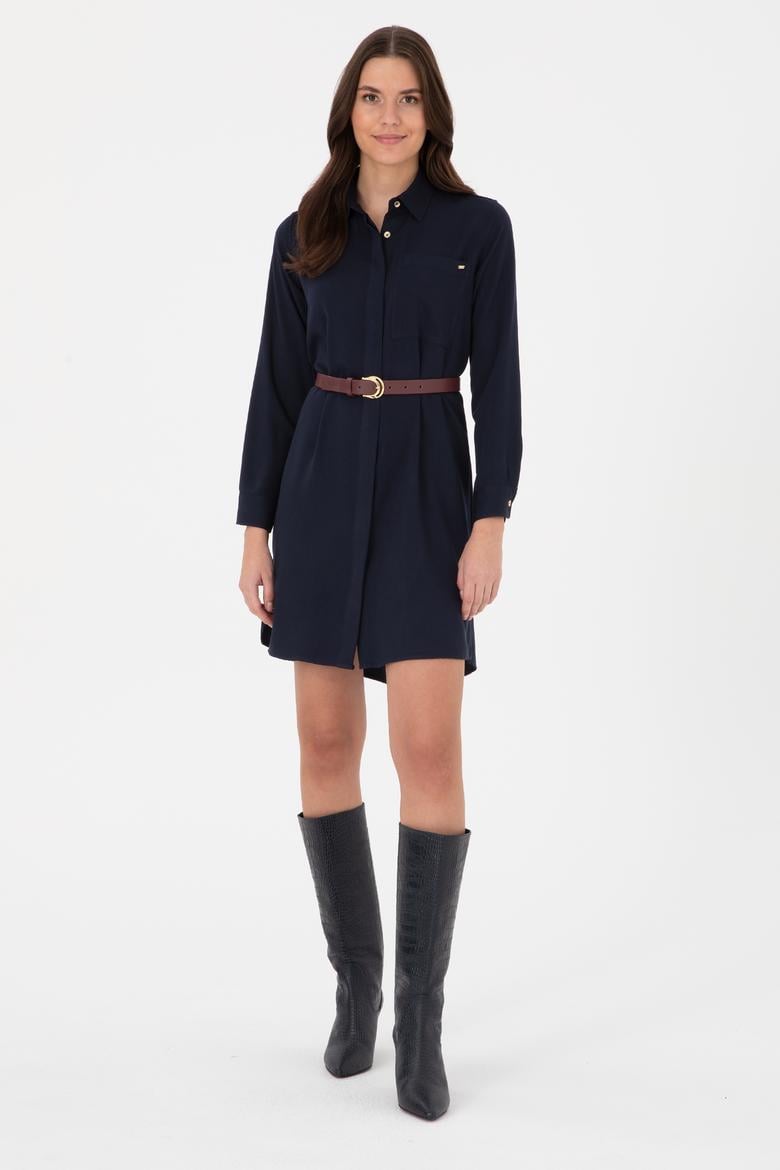 Kadın Lacivert Dokuma Elbise