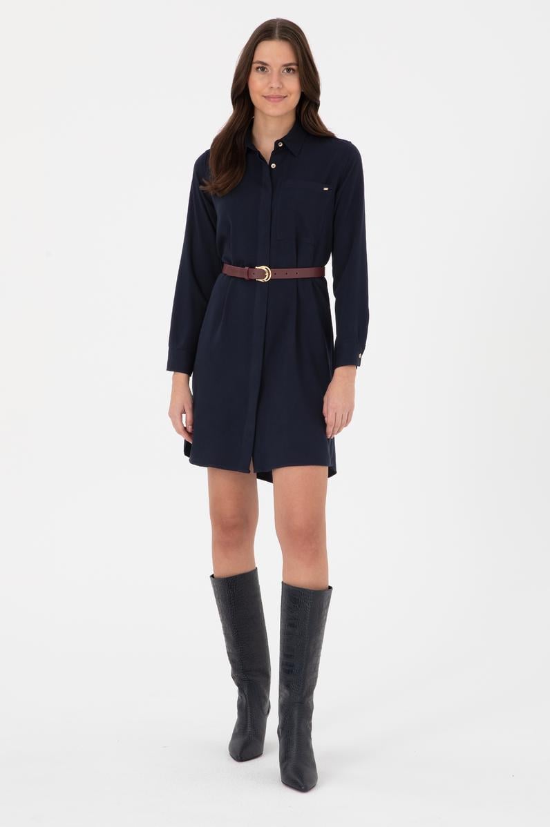 Kadın Lacivert Dokuma Elbise