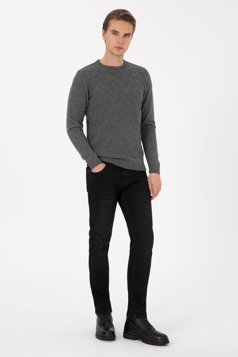 Erkek Gri Melanj Kazak - 50314974019