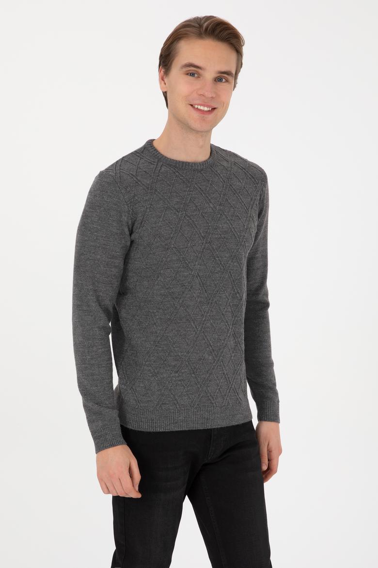 Erkek Gri Melanj Kazak - 50314974019