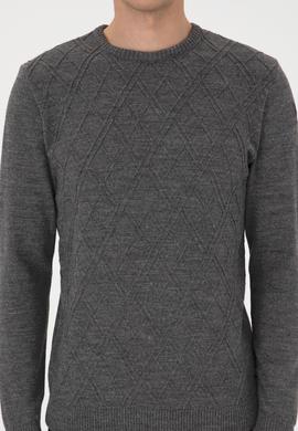 Erkek Gri Melanj Kazak - 50314974019