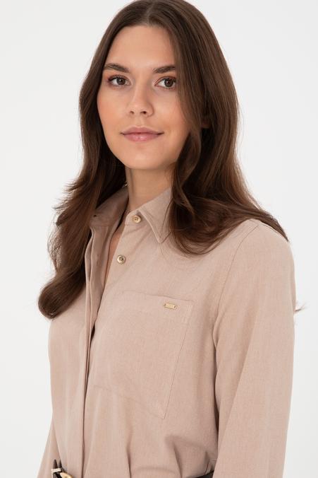 Kadın Camel Dokuma Elbise