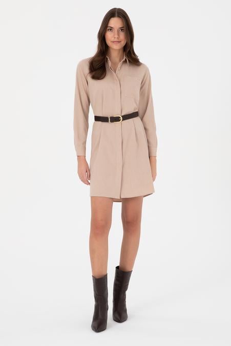 Kadın Camel Dokuma Elbise