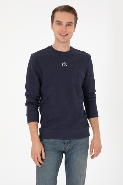 Erkek Regular Fit Bisiklet Yaka Lacivert Sweatshirt