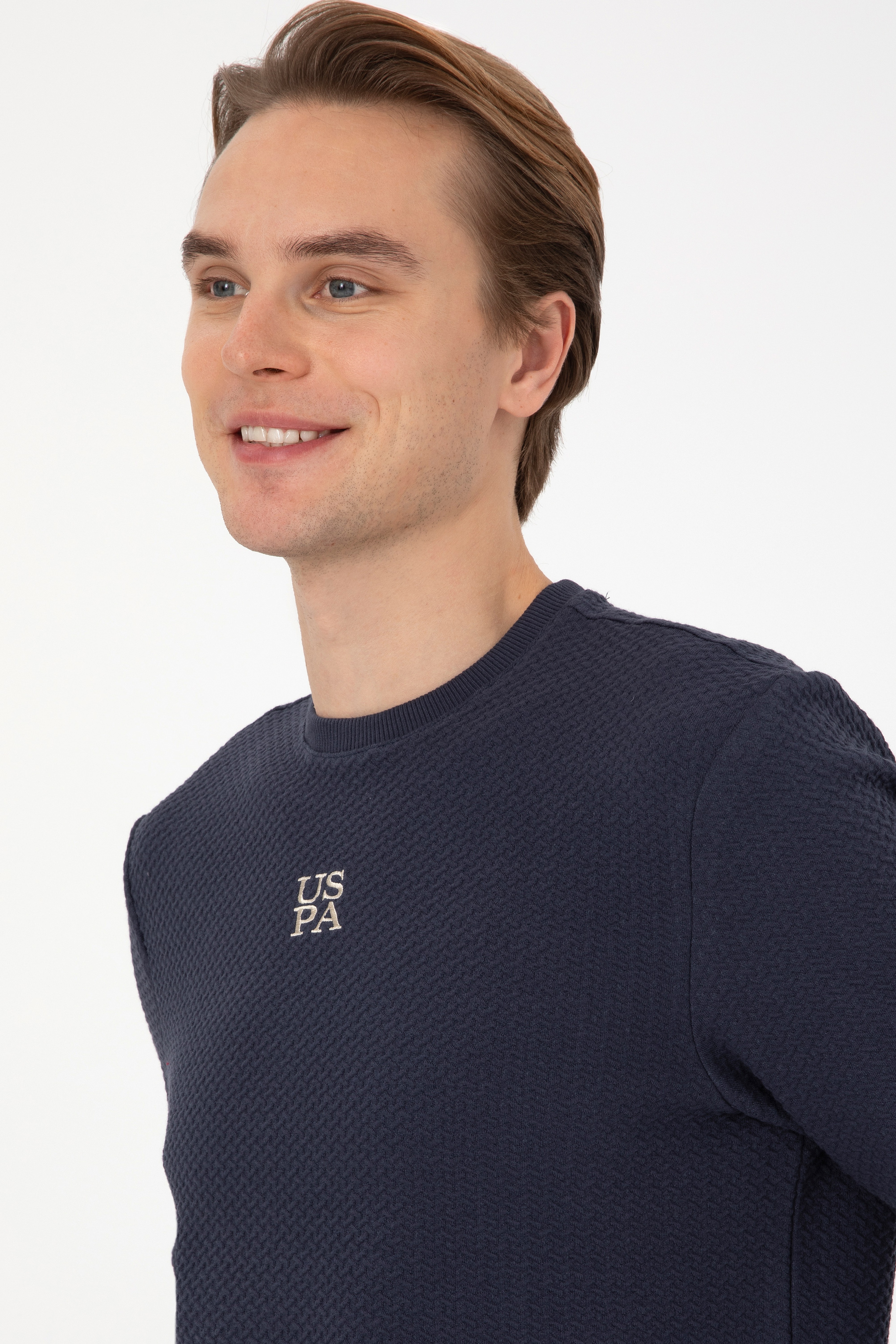 Erkek Regular Fit Bisiklet Yaka Lacivert Sweatshirt - Image 2