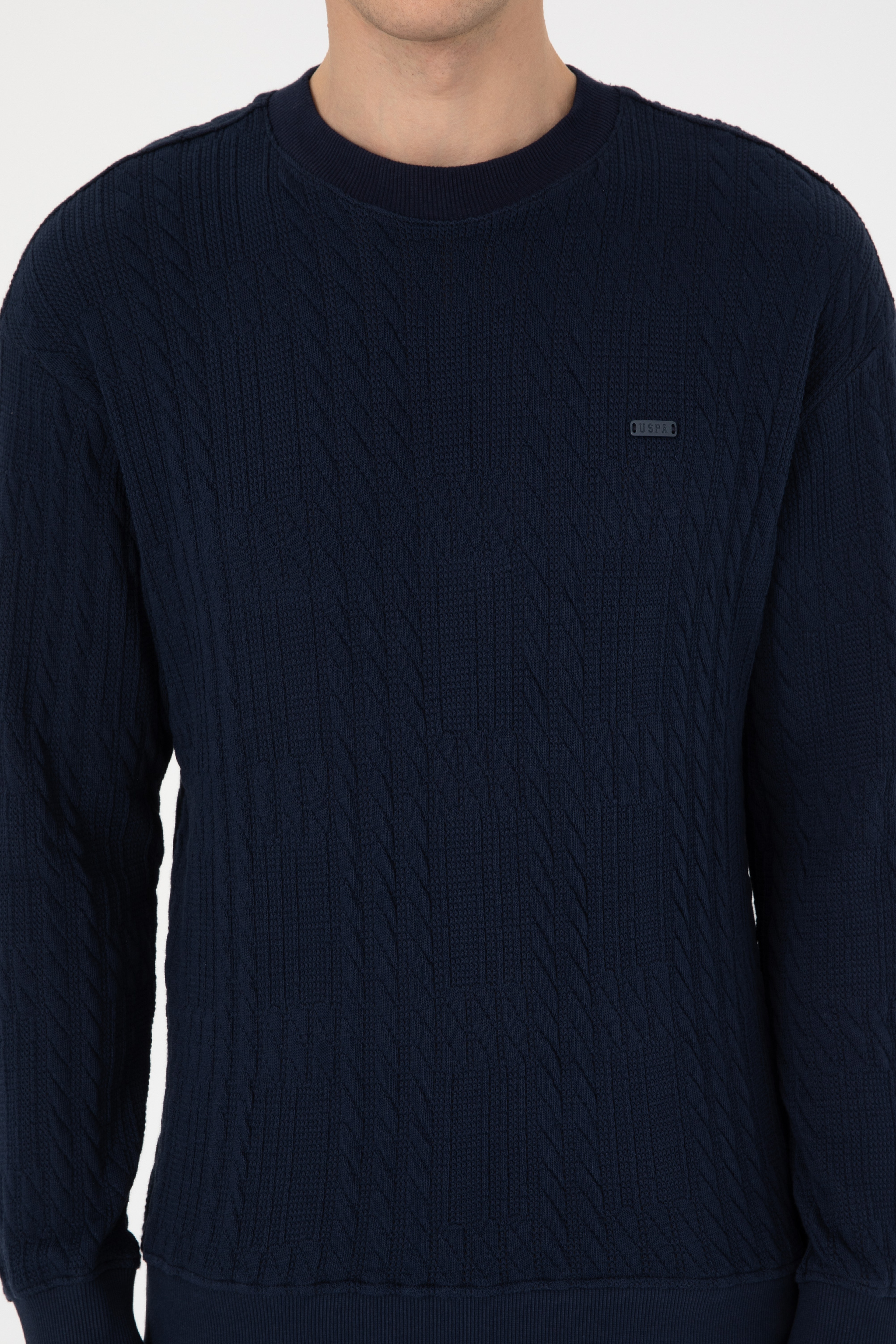 Erkek Comfort Fit Bisiklet Yaka Lacivert Sweatshirt