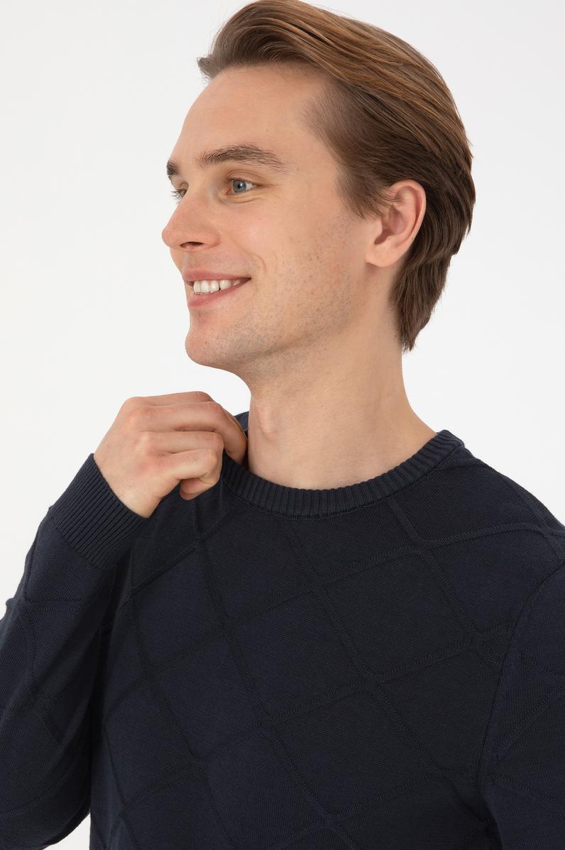 Erkek Açık Lacivert Kazak