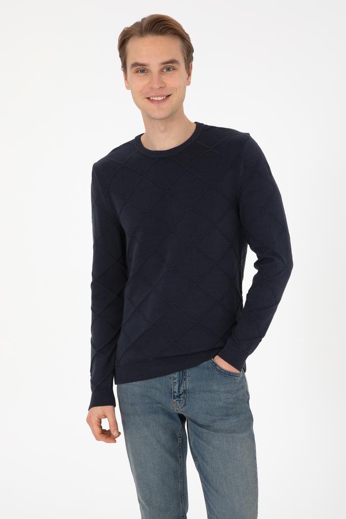 Erkek Açık Lacivert Kazak