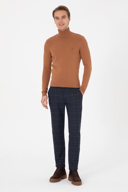 Erkek Slim Fit Lacivert Kanvas Pantolon