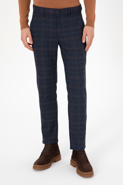 Erkek Slim Fit Lacivert Kanvas Pantolon