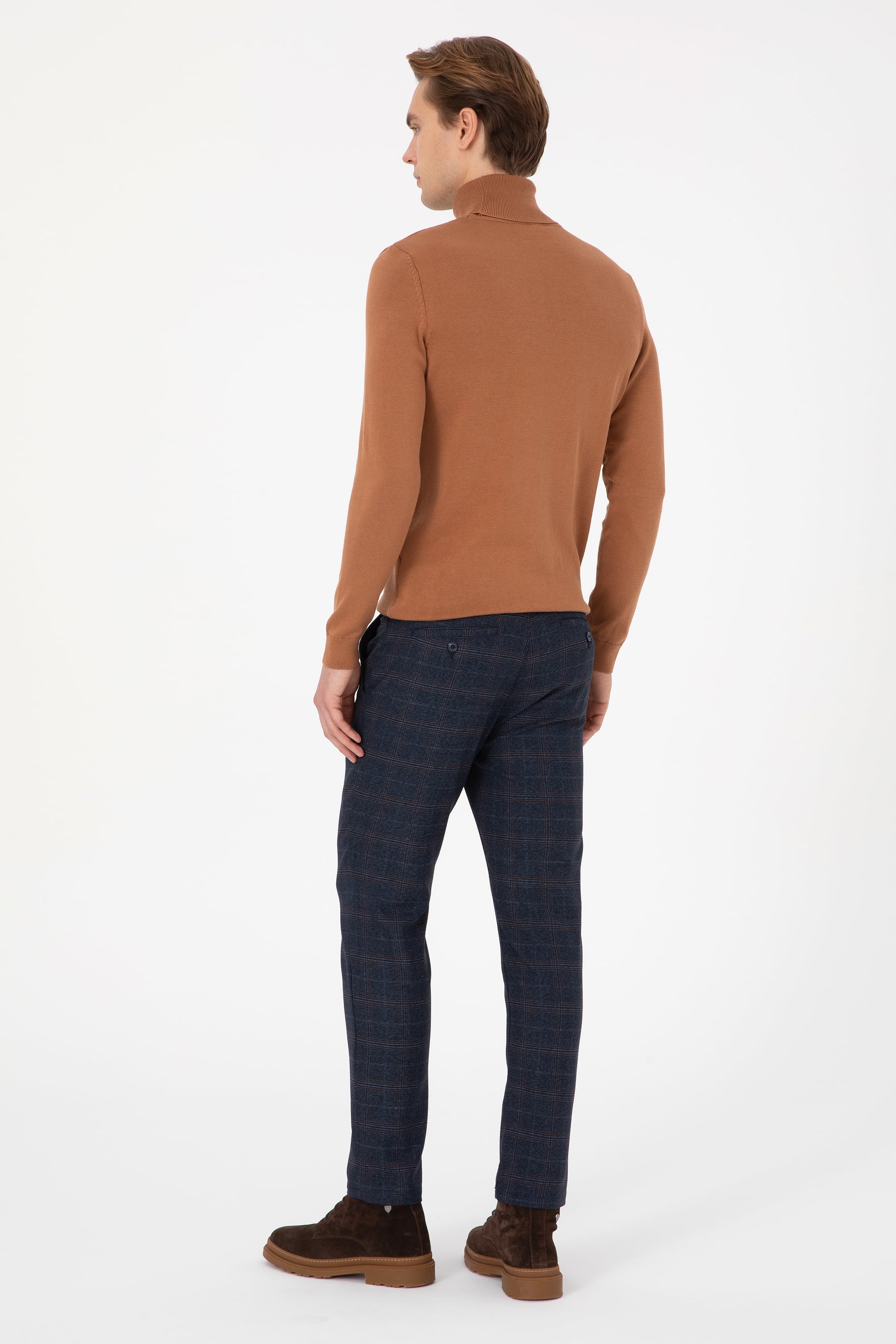 Erkek Slim Fit Lacivert Kanvas Pantolon - Image 4