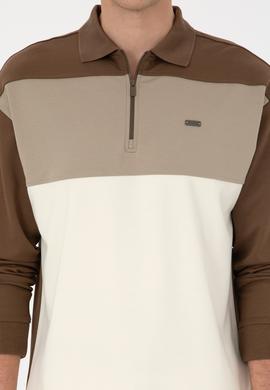 Erkek Comfort Fit Yarım Fermuarlı Haki Sweatshirt - 50315521033