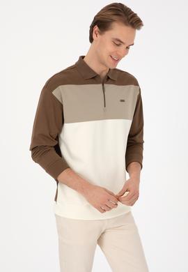 Erkek Comfort Fit Yarım Fermuarlı Haki Sweatshirt - 50315521033