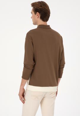 Erkek Comfort Fit Yarım Fermuarlı Haki Sweatshirt - 50315521033