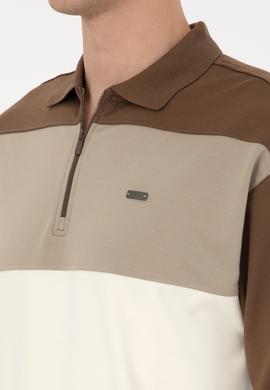 Erkek Comfort Fit Yarım Fermuarlı Haki Sweatshirt - 50315521033