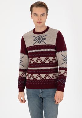 Erkek Bordo Kazak - 50308249017