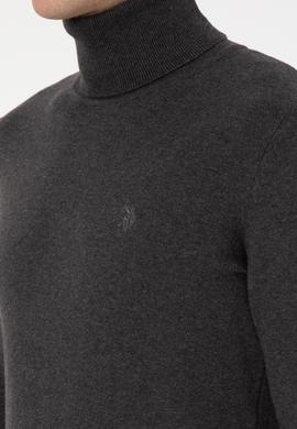 Erkek Antrasit Melanj Basic Kazak - 50313640046