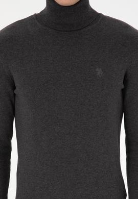 Erkek Antrasit Melanj Basic Kazak - 50313640046