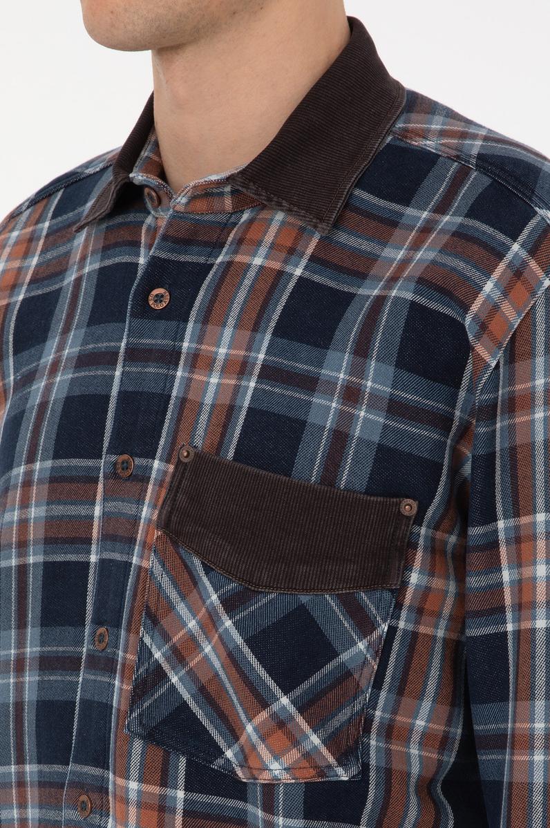 Erkek Kahverengi Jean Gömlek