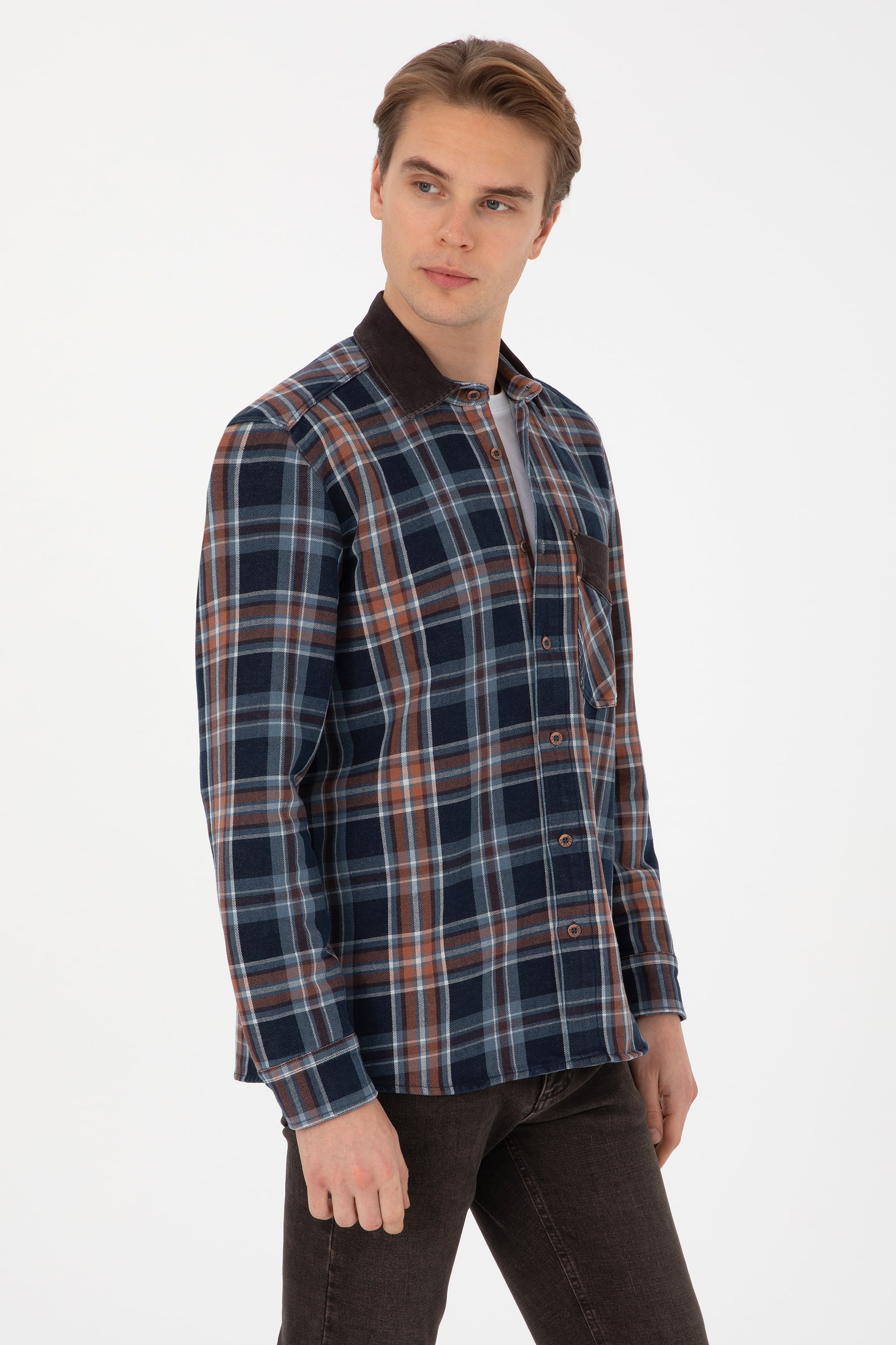 Erkek Kahverengi Jean Gömlek - 50313592018