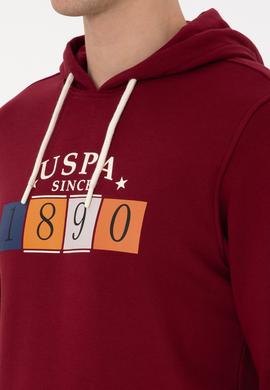 Erkek Regular Fit Kapüşonlu Bordo Sweatshirt - 50316364046