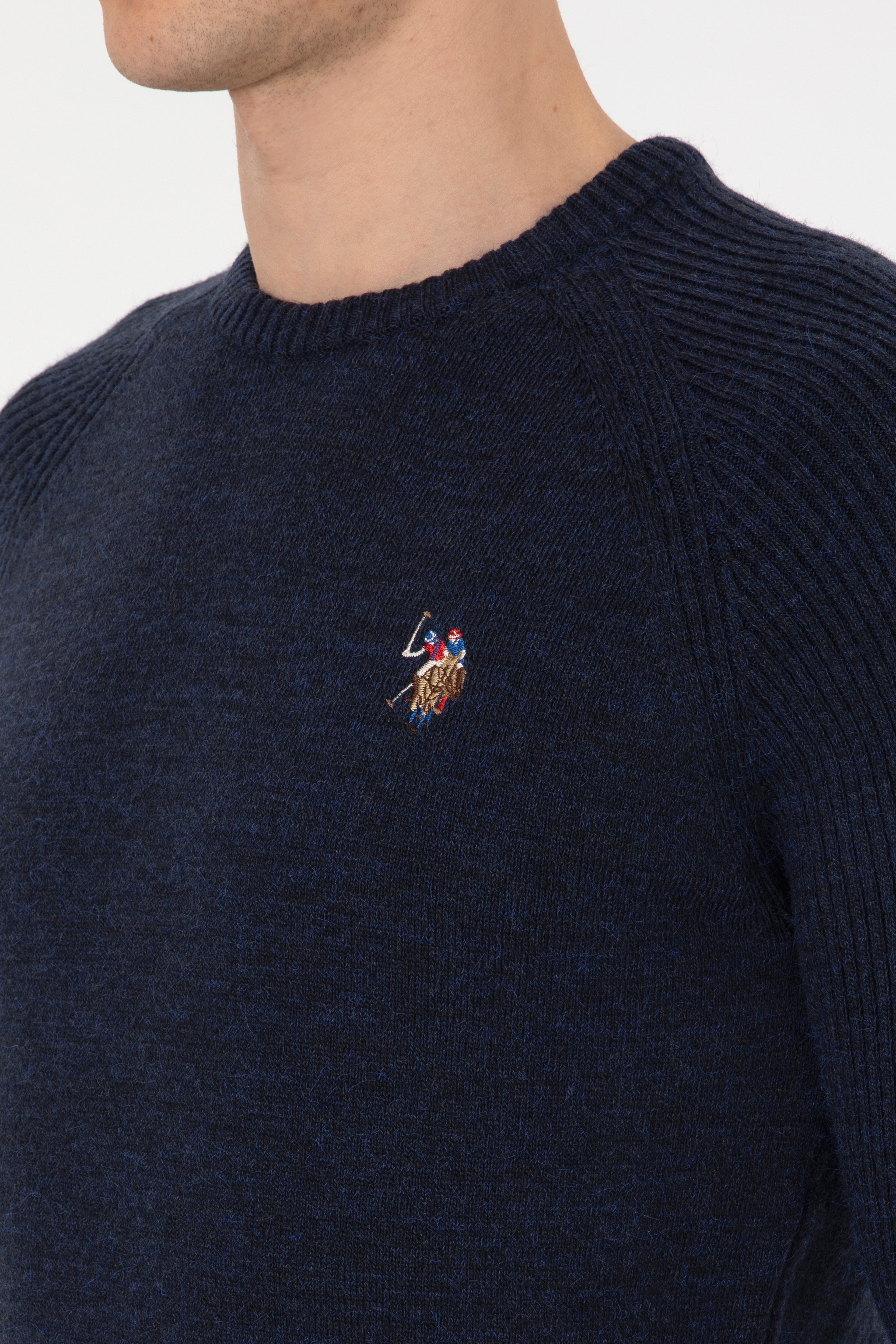 Erkek Regular Fit Bisiklet Yaka Lacivert Kazak - Image 7