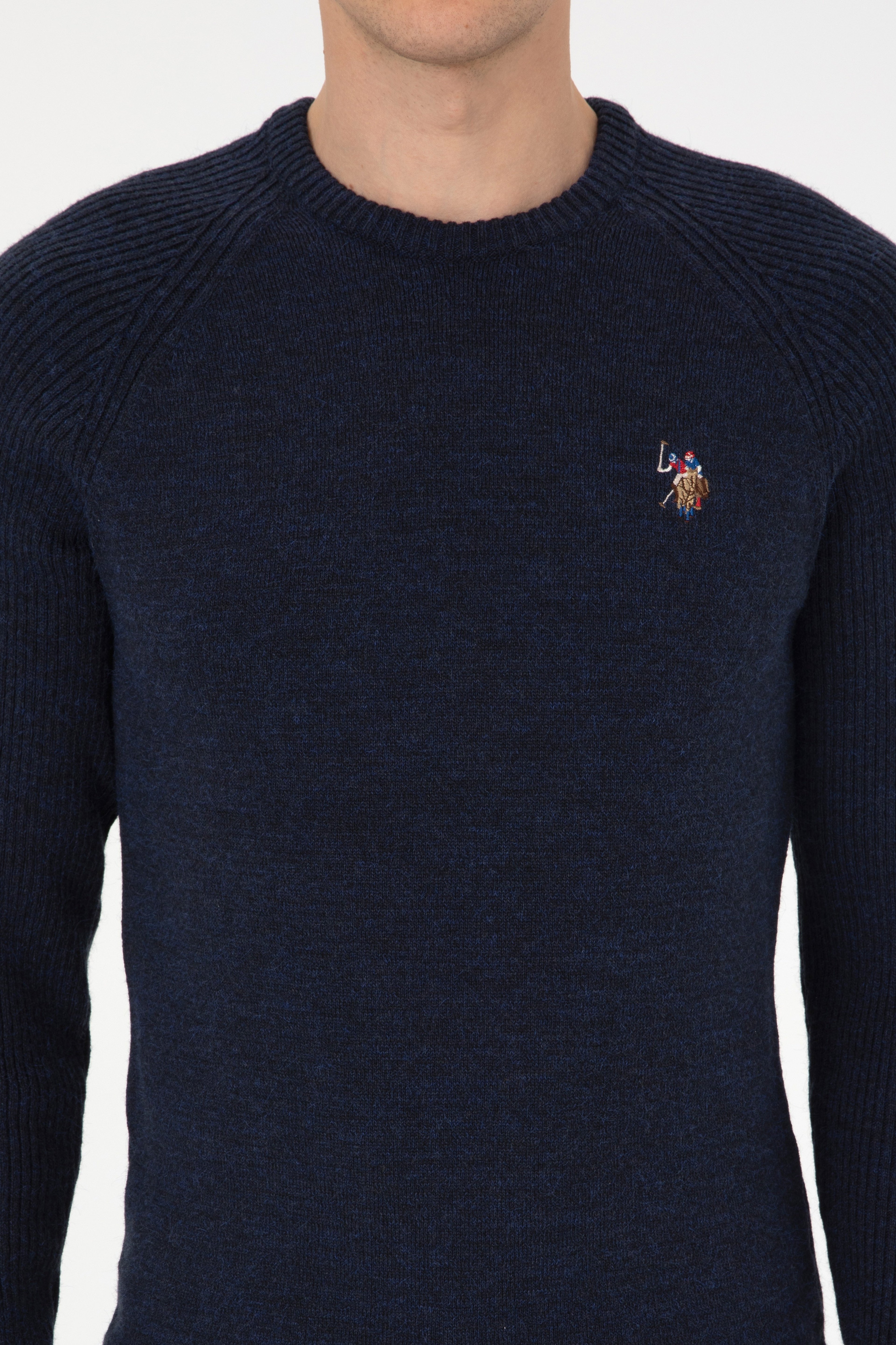 Erkek Regular Fit Bisiklet Yaka Lacivert Kazak - Image 6