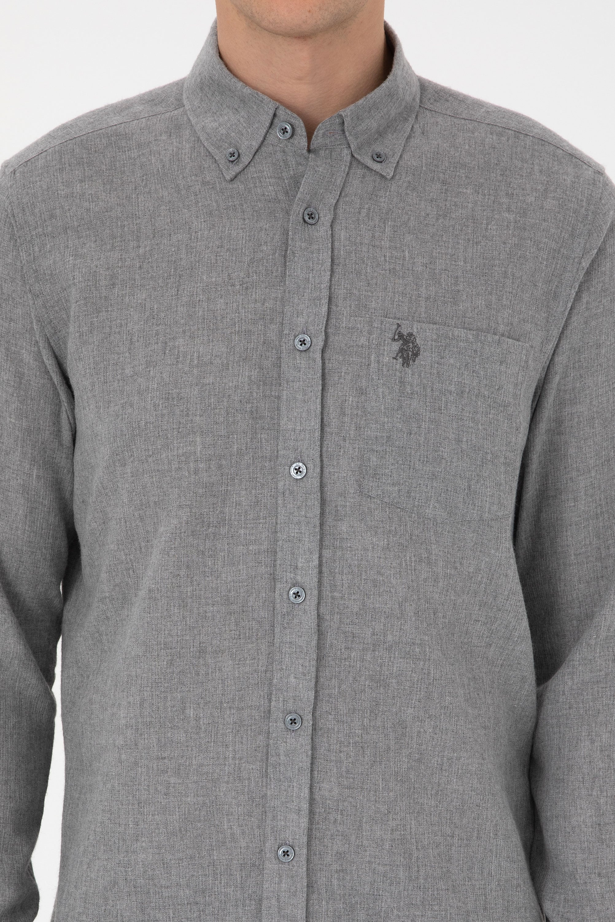 Erkek Gri Uzun Kollu Gömlek - 50308596017