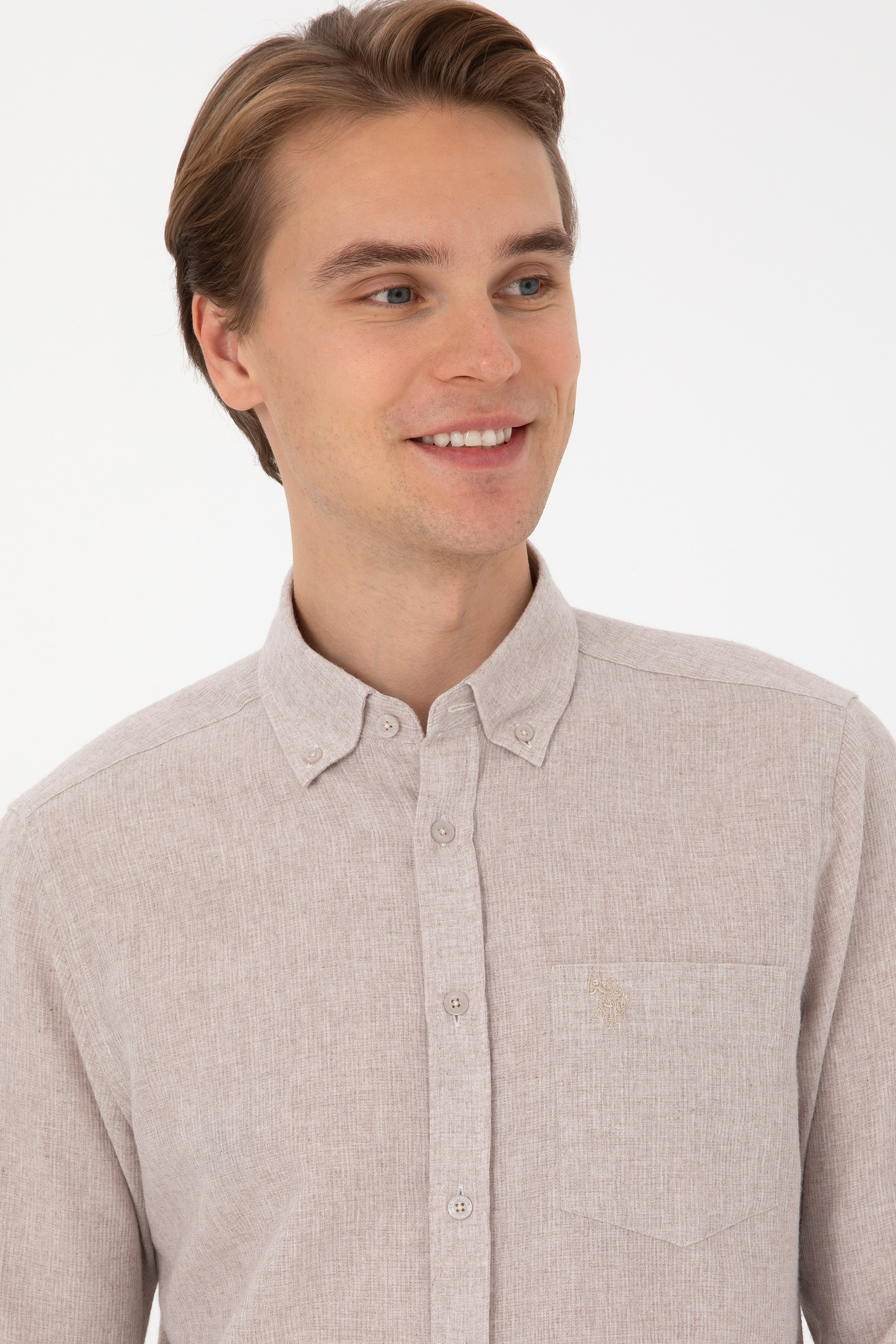 Erkek Taş Uzun Kollu Gömlek - 50308596009