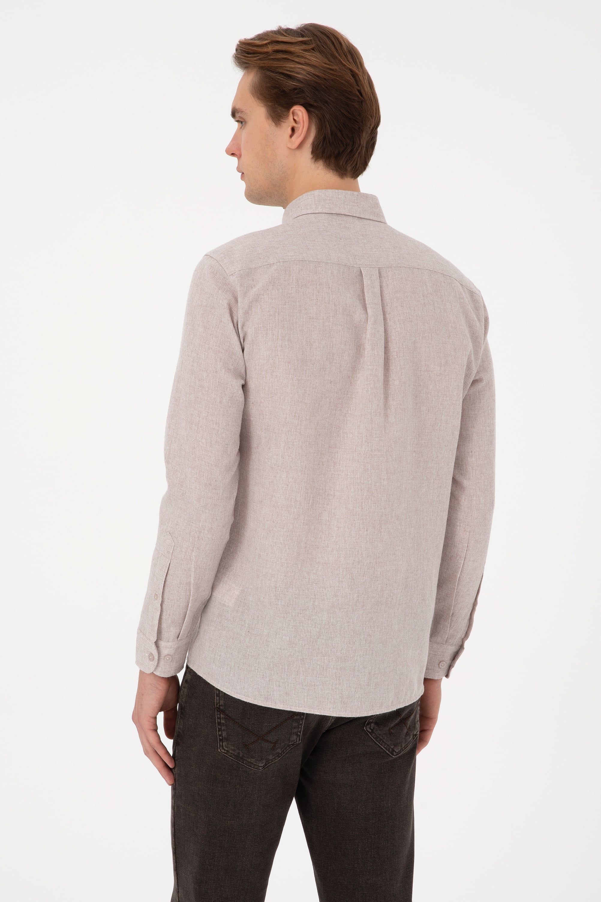 Erkek Taş Uzun Kollu Gömlek - 50308596009