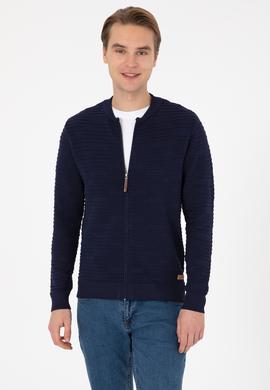 Erkek Lacivert Triko Hırka - 50308486006