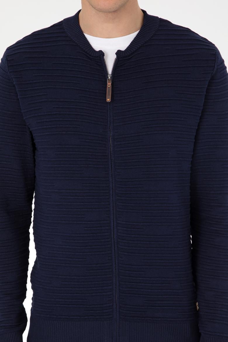 Erkek Lacivert Triko Hırka - 50308486006