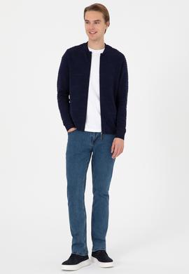 Erkek Lacivert Triko Hırka - 50308486006