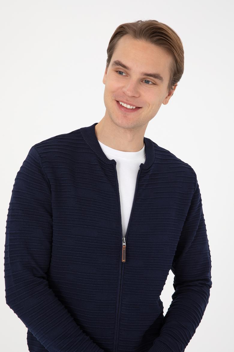 Erkek Lacivert Triko Hırka - 50308486006