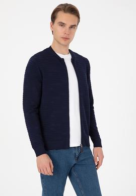 Erkek Lacivert Triko Hırka - 50308486006